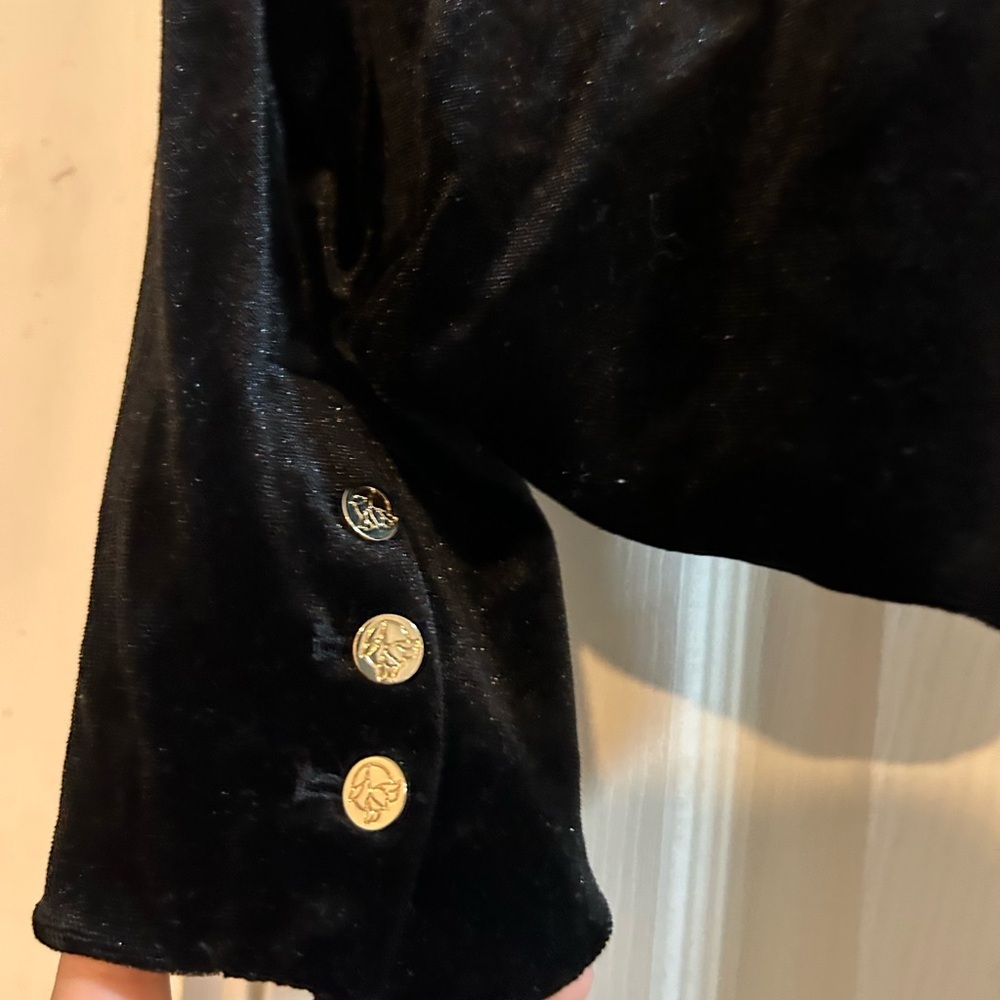 Draper James Black Velvet Set With A-Line Skirt And Blazer - Picture 3 of 5